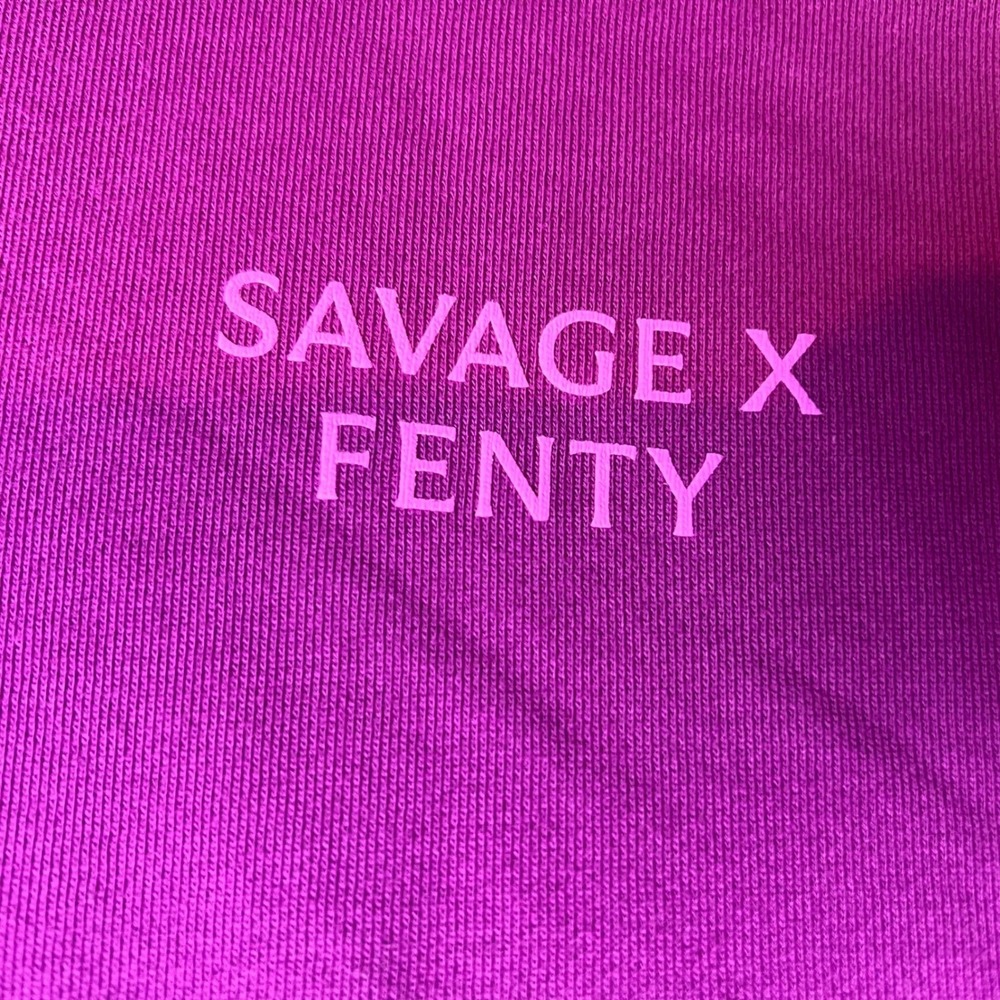 Savage X Fenty‎ Cropped Sweatshirt Pullover Top Purple XL - Picture 3 of 7